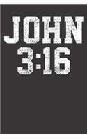 Notebook: Dot Grid Dotted 6x9 120 Pages Christian Bible Verse John 3:16 Vintage