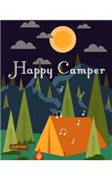 Happy Camper: Night Outdoor Camping Journal Travel Activity Planner Notebook - RV Logbook Hiking Checklist Keepsake Memories For Kids Boys Girls Adults Family- 8x