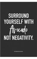 Surround Yourself With Avocado Not Negativity: A 6 x 9 Inch Matte Softcover Quote Diary Notebook Journal With An Uplifting Positive Cover Slogan and 120 Blank Lined Pages