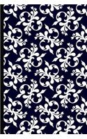Krisp Lined Journal Notebook for Writing - 180 Classic Cream A5 Blank Pages: (1 Navy Blue White Flower Pattern Design for Women, Men and Kid)