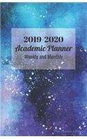 2019-2020 Academic Planner Weekly and Monthly Blue Universe Abstract