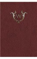 Monogram "w" Any Day Planner Notebook: (23 Monogram Red 150 Planner)