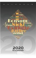 DDR Begriffe Wörterwolke Kalender 2020: Jahreskalender für alle Ostalgie Fans