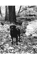 2020 Planner Notebook: Black Lab Dog Planner Notebook With Monthly and Weekly Calendars, Monthly Habit Tracker, Vision Board and Brain Dump Sheets