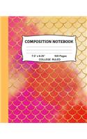 Composition Notebook: Colorful Mermaid Scales College Ruled Notebook - Lined Journal or Diary - School Subject Notebook for Homework and Writing Notes - Homeschool Notebo