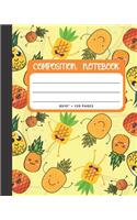 Composition Notebook: Pineapple Decor Cover 8x10" 120 Pages Wide Ruled Paper, Inspirational Journal & Doodle Diary, School Book Supplies(16 Composition Notebook)