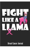 Fight Like A Llama Breast Cancer Journal: Blank Lined Journal 6 x 9 Inch 118 Pages Notebook To Write in for Women Breast Cancer Awareness Encouragement Inspirational Patient & Fighter Surviv