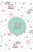 2020: My personal organizer 2020 with Cute Animal Dog Design - personal organizer 2020 - weekly calendar 2020 - monthly calendar for 2020 in hand pocket s