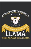 Always be yourself except when you can be a llama then always be a llama: A 121 page cute fitness journal for fitness lover, fitness planner for women, fitness planner for men & log book for fitness