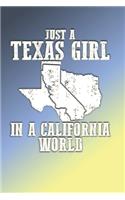 Texas Girl In A California World Dot Grid: 6 x 9 Journal