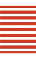 Stripes - Red 101 - Lined Notebook With Margins 8.5x11