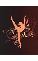 Ballet Arabesque Swirls - Notebook for Dancers: 8.5 X 11 College Ruled Composition Book - 200 Pages