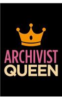 Archivist Queen: Blank Lined Novelty Office Humor Themed Notebook to Write In: With a Versatile and Practical Wide Rule Interior: Pink and Orange Cover