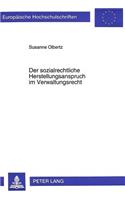 Der Sozialrechtliche Herstellungsanspruch Im Verwaltungsrecht