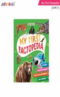 Jolly Kids My First Factopedia of 4 in 1 Captivating Oceans - Apes And Monkeys - Reptiles And Amphibians - Wild Animals Book For Kids Aged 3-8 Years