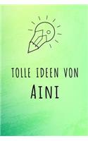 Tolle Ideen von Aini: Unliniertes Notizbuch mit Rahmen für deinen Vornamen