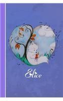 Elice: Cahier Personnalisé - Fox Avec Coeur - Couverture Souple - 120 Pages - Vide - Notebook - Journal Intime - Scrapbook - Idée Cadeau