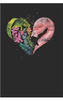 Flamingo Heart: Flamingos Notebook, Dotted Bullet (6 x 9 - 120 pages) Animal Themed Notebook for Daily Journal, Diary, and Gift