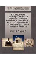 E. F. McCole and Washington Shorthand Reporters Association, Petitioners, V. Dena Bidstrup Et Al. U.S. Supreme Court Transcript of Record with Supporting Pleadings