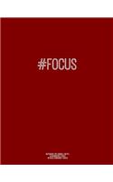 Notebook for Cornell Notes, 120 Numbered Pages, #focus, Burgundy Cover