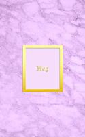 Meg: Custom dot grid diary for girls - Cute personalised gold and marble diaries for women - Sentimental keepsake note book idea - unique light pink colo