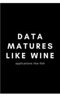 Data Matures Like Wine Applications Like Fish: Funny Big Data Dot Grid Notebook Gift Idea For Data Science Nerd, Analyst, Engineer - 120 Pages (6" x 9") Hilarious Gag Present