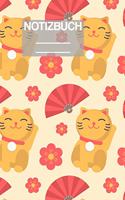 Notizbuch A5 Muster Zeichnung Katzen Katze Cat Japan Japanisch: - 111 Seiten - EXTRA Kalender 2020 - Einzigartig - Kariert - Karo - Raster - Geschenk - Geschenkidee