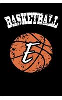 E Monogram Initial Basketball Journal