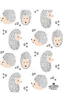 Notebook: Porcupine on white cover and Dot Graph Line Sketch pages, Extra large (8.5 x 11) inches, 110 pages, White paper, Sketch, Draw and Paint(3 Porcupine on White Notebook)
