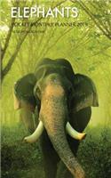 Elephants Pocket Monthly Planner 2019: 16 Month Calendar