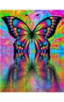 Notes: Large Notebook/Journal with 160 Lined Pages Featuring an Abstract Butterfly Cover Design (8.5 X 11)