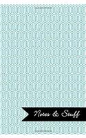Notes & Stuff Lined Notebook With Caribbean Blue Key Maze Pattern Cover