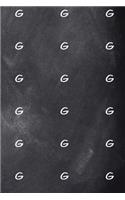 Monogram G Journal Personalized Monogram Pattern Custom Letter G Chalkboard