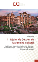 41 Règles de Gestion du Patrimoine Culturel