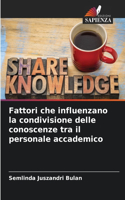 Fattori che influenzano la condivisione delle conoscenze tra il personale accademico