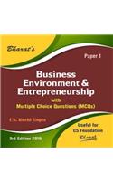 BUSINESS ENVIRONMENT & ENTREPRENEURSHIP with Multiple Choice Questions (MCQs) for CS Foundation (Paper 1)