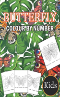 Butterfly Colour By Number Kids: Large Print Color By Number Butterflies Coloring Book for Kids Ages 8-12