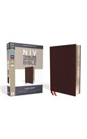 NIV, Thinline Reference Bible, Large Print, Bonded Leather, Burgundy, Red Letter Edition, Comfort Print