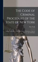 Code of Criminal Procedure of the State of New York