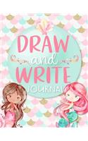 Draw and Write Journal: Kids Mermaid Themed Journal for Girls to create stories and doodles. Half lined paper with drawing space for girls to be creative.