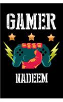 Gamer Nadeem: Liniertes Notizbuch für deinen Vornamen