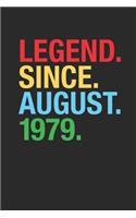 Legend Since August 1979: Blank Lined Notebook / Journal (6 X 9 -120 Pages) - 40th Birthday Gift Idea