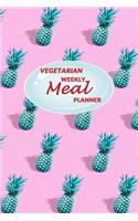 Vegetarian Weekly Meal Planner: 52 weeks of Food Menu Planning with Grocery Shopping List, Recipe pages Size 6x9 in - Green Pineapple Print