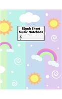 Blank Sheet Music Notebook: Easy Blank Staff Manuscript Book Large 8.5 X 11 Inches Musician Paper Wide 12 Staves Per Page for Piano, Flute, Violin, Guitar, Trumpet, Drums, Cell