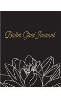 Bullet Grid Journal: Black Floral, 150 Dot Grid Pages, 8x10, Professionally Designed
