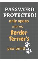 Password Protected! only opens with my Border Terrier's paw print!: For Border Terrier Dog Fans