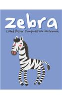 Zebra Lined Paper Composition Notebook