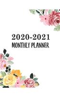 2020-2021 Monthly Planner: Two Year Calendar Appointment Organizer. 24 Months Jan 2020 - Dec 2021 Watercolor Floral Design