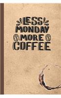 Less Monday More Coffee: Caffeine - But First Coffee - Nurses - Cup of Joe - I love Coffee - Gift Under 10 - Cold Drip - Cafe Work Space - Barista - Coffee Beans - Aficionad