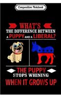 Composition Notebook: What's The Difference Between A Puppy And A Liberal Journal/Notebook Blank Lined Ruled 6x9 100 Pages